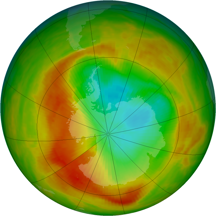 Antarctic ozone map for 03 November 1979